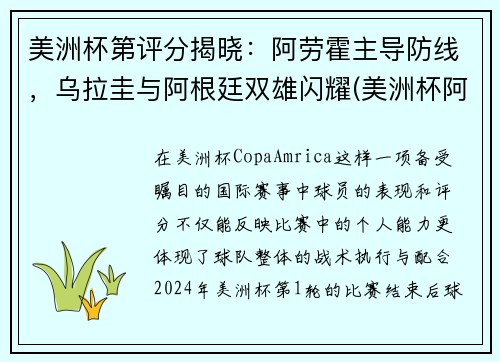 美洲杯第评分揭晓：阿劳霍主导防线，乌拉圭与阿根廷双雄闪耀(美洲杯阿根廷 乌拉圭)